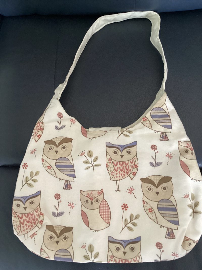 Really Cute Fabric Cream Owl Themed Phoebe Bag/Handbag/Shoulder Bag
