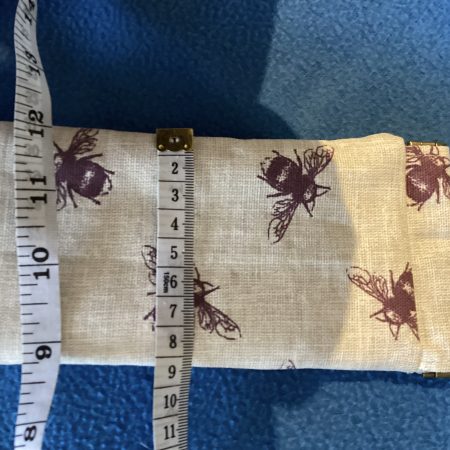 Beautiful Beige Burgundy Bees Fabric Padded Lined Glasses Case with Magnetic Clip