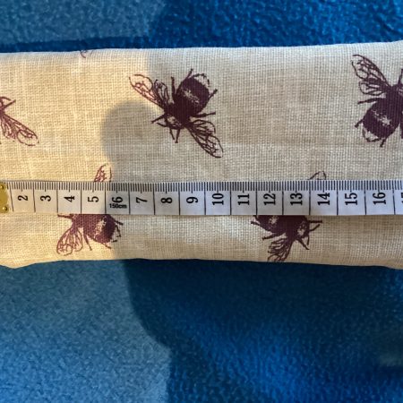 Beautiful Beige Burgundy Bees Fabric Padded Lined Glasses Case with Magnetic Clip