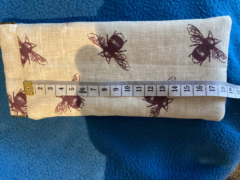Beautiful Beige Burgundy Bees Fabric Padded Lined Glasses Case with Magnetic Clip