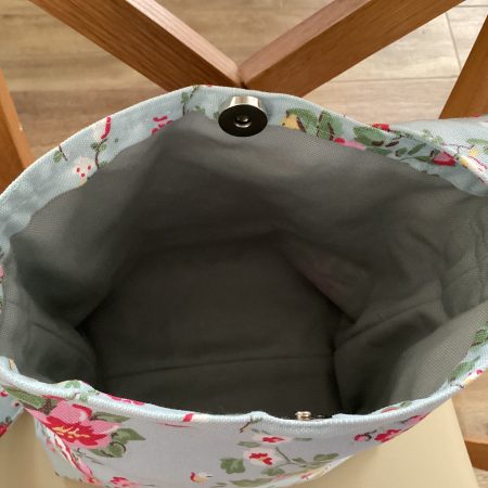Beautiful Lined Bucket/Shoulder Bag Handmade using Cath Kidston Slate Blue Rose Fabric