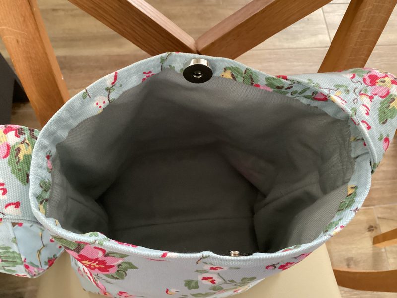 Beautiful Lined Bucket/Shoulder Bag Handmade using Cath Kidston Slate Blue Rose Fabric