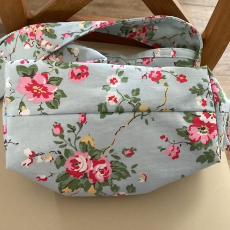 Beautiful Lined Bucket/Shoulder Bag Handmade using Cath Kidston Slate Blue Rose Fabric