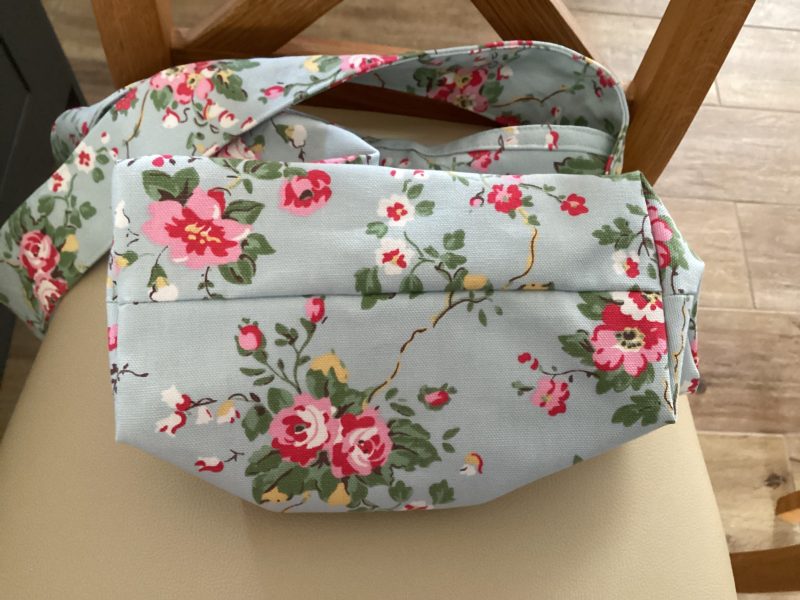 Beautiful Lined Bucket/Shoulder Bag Handmade using Cath Kidston Slate Blue Rose Fabric