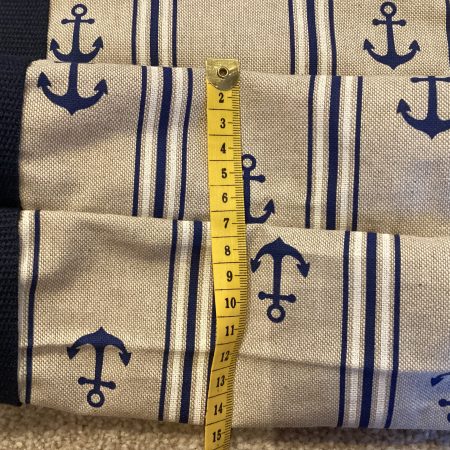 Navy/Beige Nautical Seaside Themed Anchor Lined Zipped Medium/Large Beach Bag