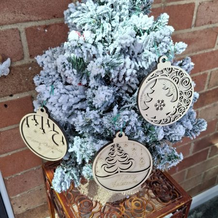 Christmas Tree Hanging Baubles, Religious Themed Tree Decorations, Set of 3, Ideal Xmas Present, Merry Christmas Decor