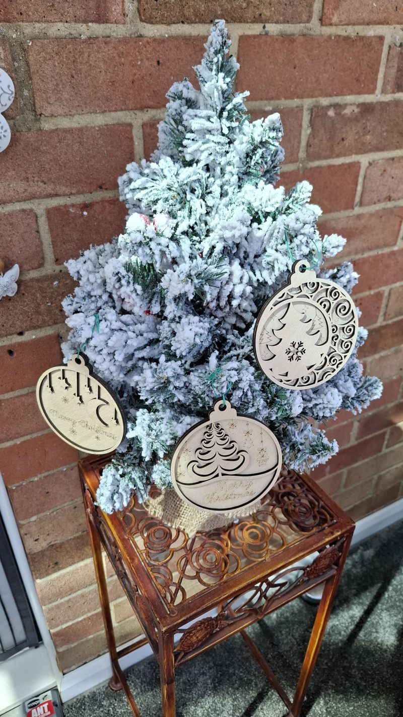 Christmas Tree Hanging Baubles, Religious Themed Tree Decorations, Set of 3, Ideal Xmas Present, Merry Christmas Decor