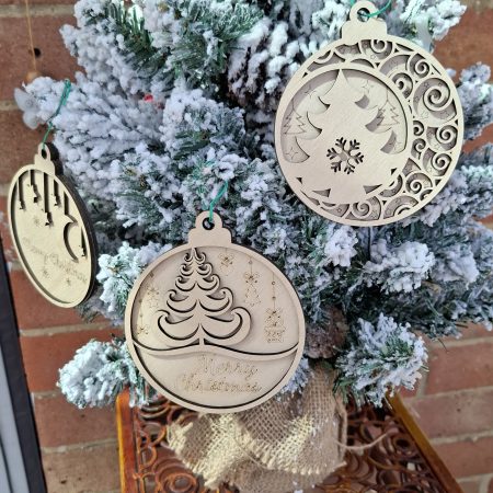 Christmas Tree Hanging Baubles, Religious Themed Tree Decorations, Set of 3, Ideal Xmas Present, Merry Christmas Decor