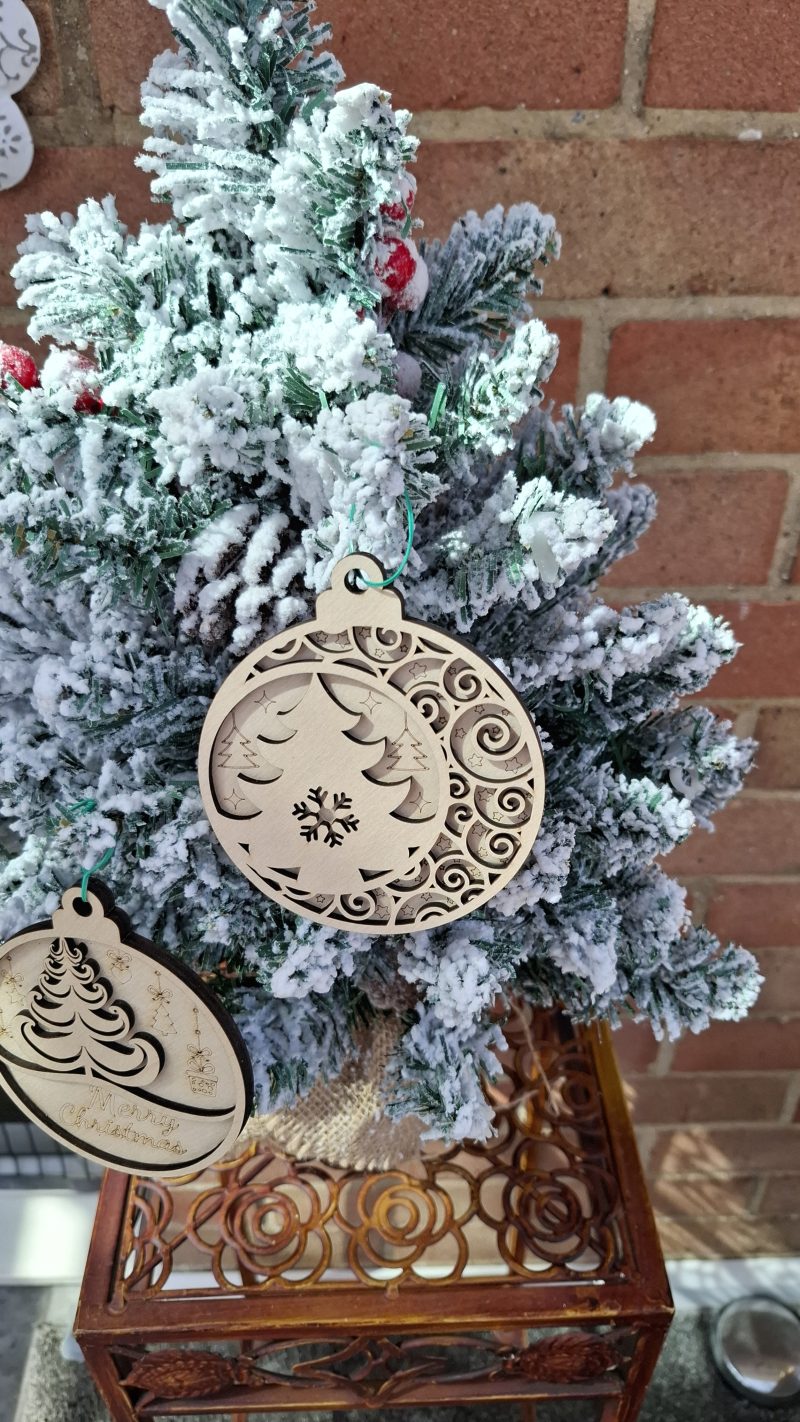 Christmas Tree Hanging Baubles, Religious Themed Tree Decorations, Set of 3, Ideal Xmas Present, Merry Christmas Decor