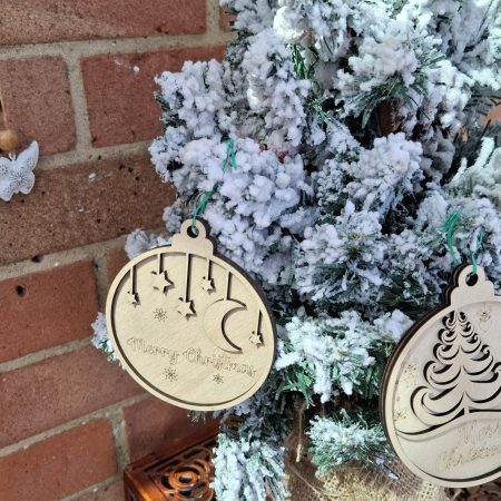 Christmas Tree Hanging Baubles, Religious Themed Tree Decorations, Set of 3, Ideal Xmas Present, Merry Christmas Decor