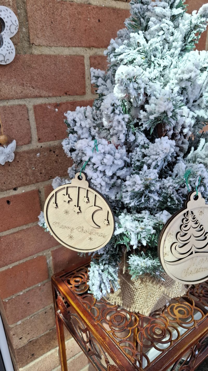 Christmas Tree Hanging Baubles, Religious Themed Tree Decorations, Set of 3, Ideal Xmas Present, Merry Christmas Decor