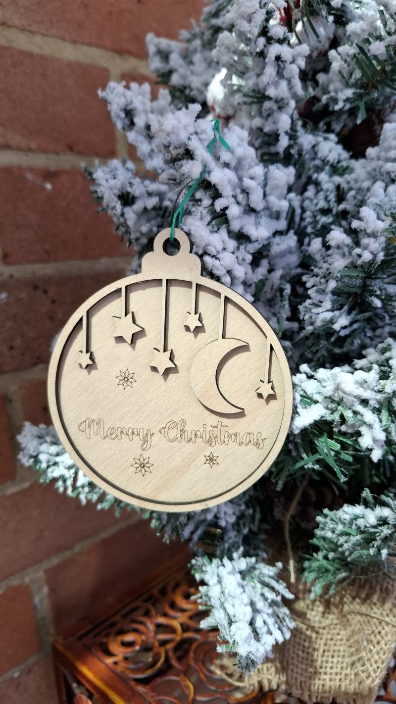 Christmas Tree Hanging Baubles, Religious Themed Tree Decorations, Set of 3, Ideal Xmas Present, Merry Christmas Decor