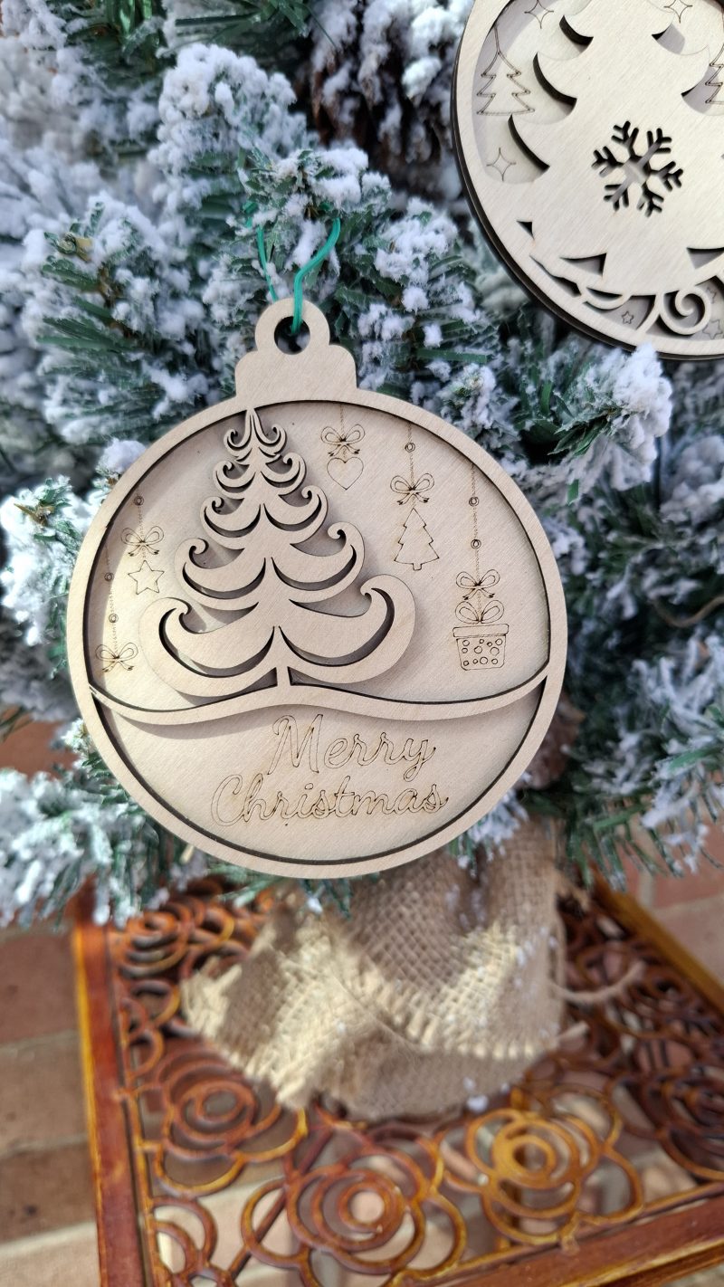 Christmas Tree Hanging Baubles, Religious Themed Tree Decorations, Set of 3, Ideal Xmas Present, Merry Christmas Decor
