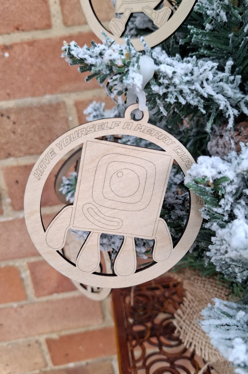 1 - 9 Numberblocks Themed Christmas Tree Decorations, Wooden Tree Present