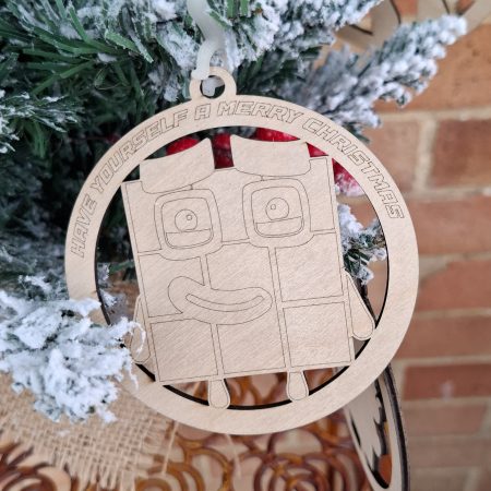 1 - 9 Numberblocks Themed Christmas Tree Decorations, Wooden Tree Present