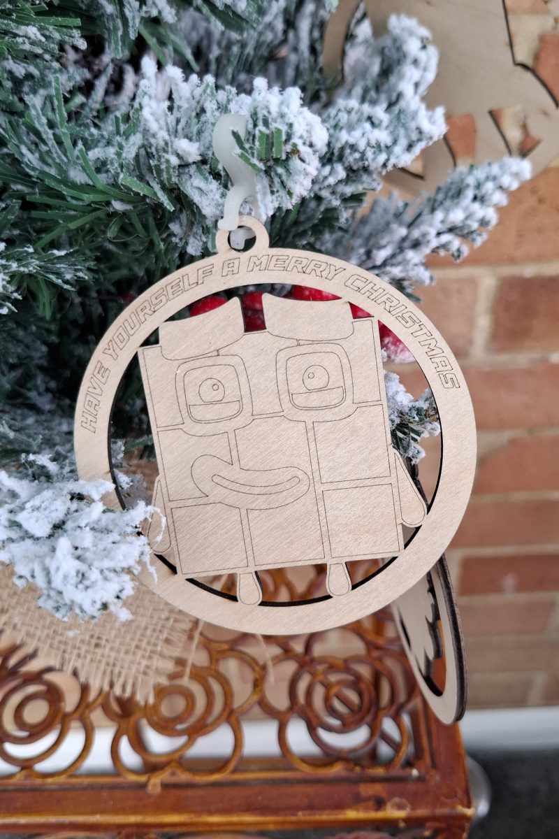 1 - 9 Numberblocks Themed Christmas Tree Decorations, Wooden Tree Present