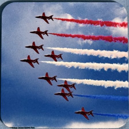 Red Arrows Coaster - Cork back
