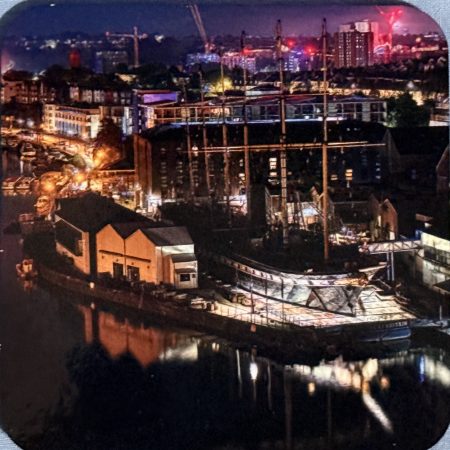 SS Great Britain at Night Coaster - Cork Backed