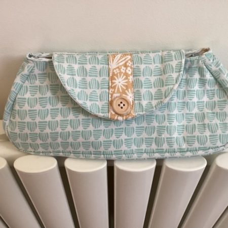 Cute Small Handcrafted Fabric Lined Pastel Boutique Purse With magnetic Fastener