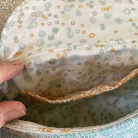 Cute Small Handcrafted Fabric Lined Pastel Boutique Purse With magnetic Fastener