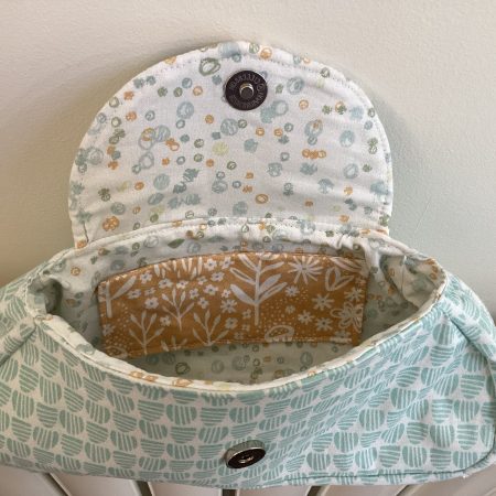 Cute Small Handcrafted Fabric Lined Pastel Boutique Purse With magnetic Fastener