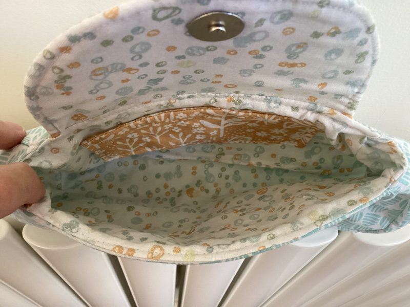 Cute Small Handcrafted Fabric Lined Pastel Boutique Purse With magnetic Fastener