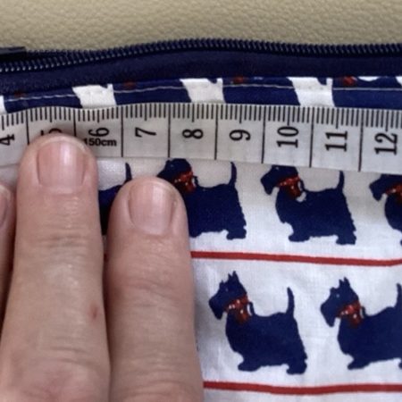 Really Cute Small Fabric Zipped Lined Coin Purse White With Blue Scotty Dogs