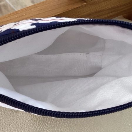 Really Cute Small Fabric Zipped Lined Coin Purse White With Blue Scotty Dogs
