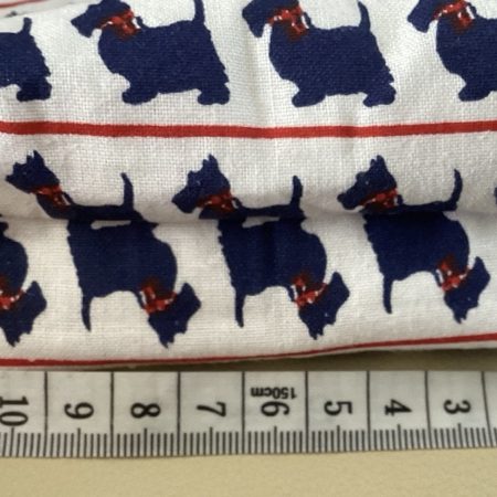 Really Cute Small Fabric Zipped Lined Coin Purse White With Blue Scotty Dogs