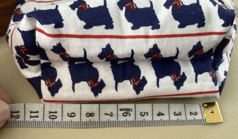 Really Cute Small Fabric Zipped Lined Coin Purse White With Blue Scotty Dogs