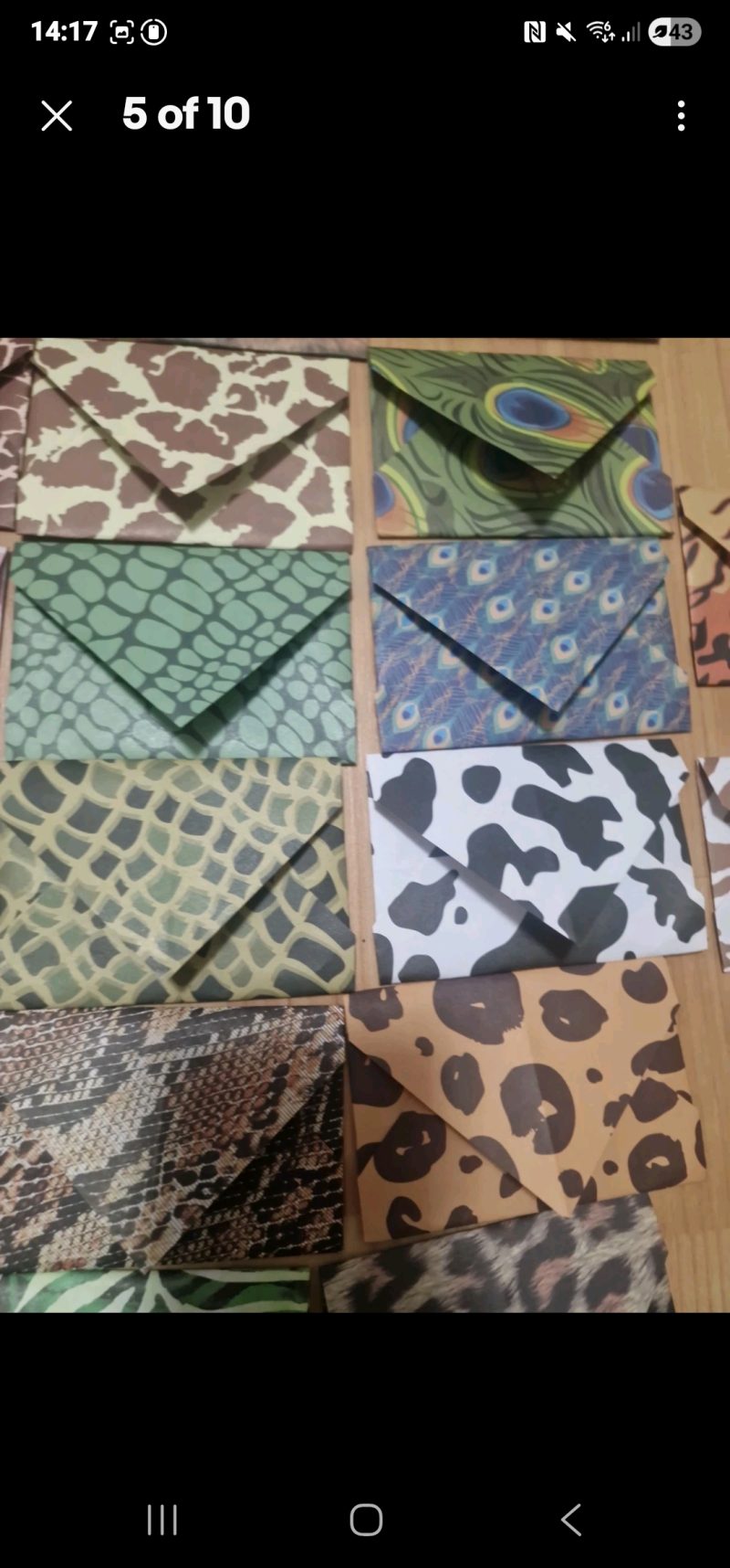 Animal Print Handmade Envelopes ×26