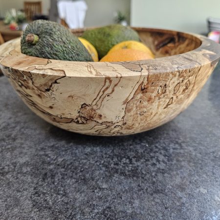 a unique hand turned spalted beech bowl