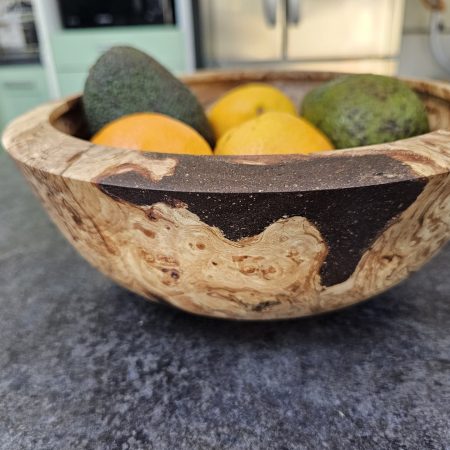 a unique hand turned spalted beech bowl