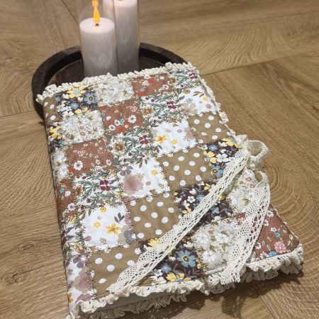 Handmade Patchwork Book Sleeve – Vintage Floral Book Cove