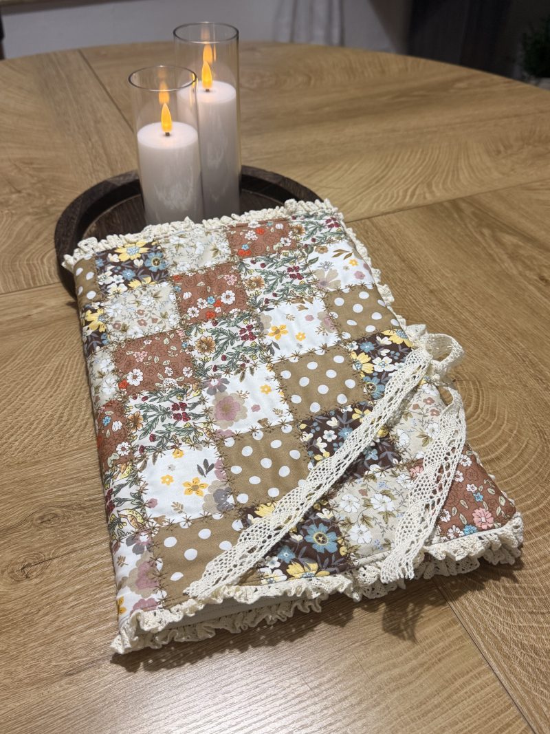 Handmade Patchwork Book Sleeve – Vintage Floral Book Cove