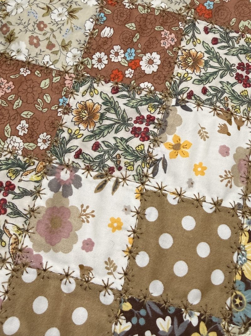 Handmade Patchwork Book Sleeve – Vintage Floral Book Cove