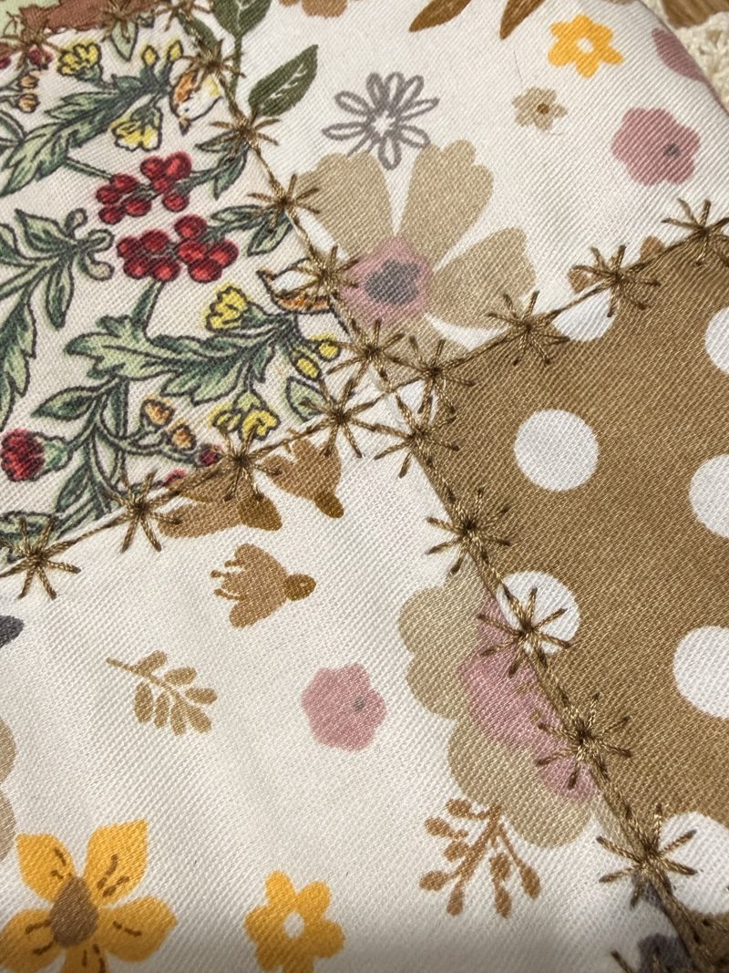 Handmade Patchwork Book Sleeve – Vintage Floral Book Cove