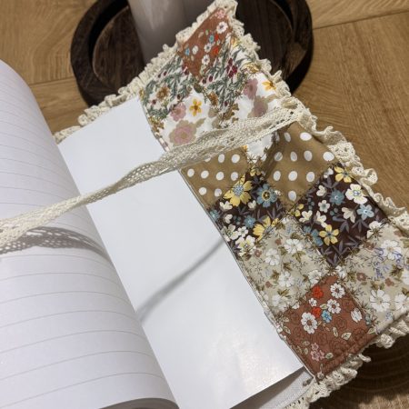 Handmade Patchwork Book Sleeve – Vintage Floral Book Cove