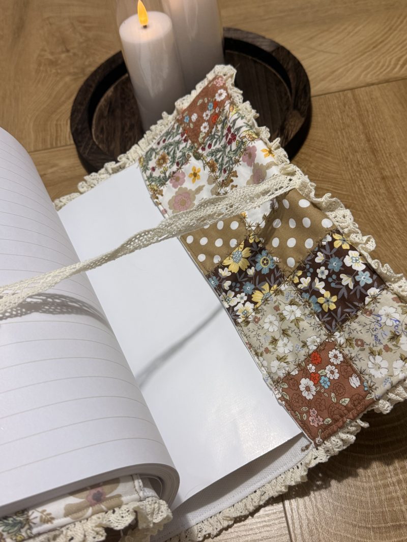 Handmade Patchwork Book Sleeve – Vintage Floral Book Cove