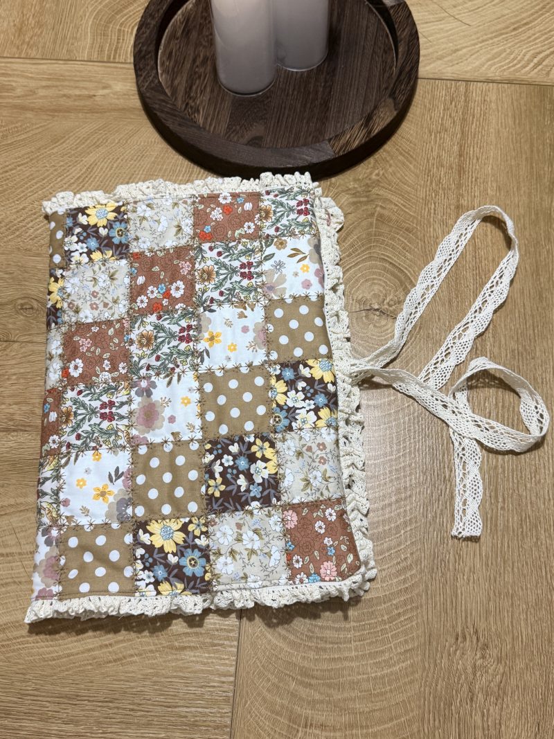 Handmade Patchwork Book Sleeve – Vintage Floral Book Cove