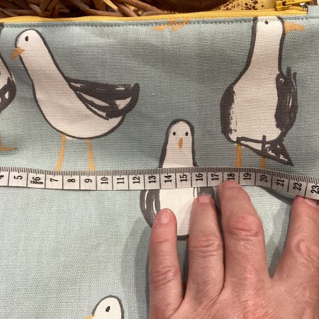 Quirky Seagull Themed Duck Egg Blue & Yellow, Lined Wash Bag/Make Up Bag