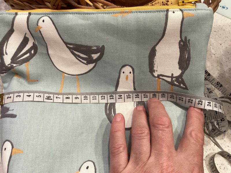 Quirky Seagull Themed Duck Egg Blue & Yellow, Lined Wash Bag/Make Up Bag