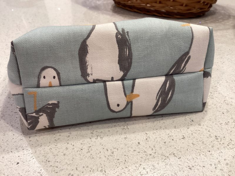 Quirky Seagull Themed Duck Egg Blue & Yellow, Lined Wash Bag/Make Up Bag