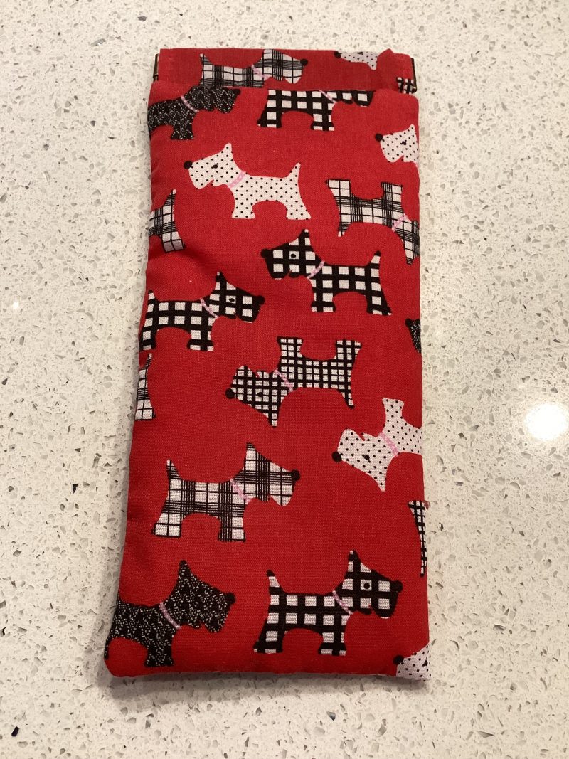 Red Scotty Dog Featured Glasses Case With Strong Magnetic Fastener
