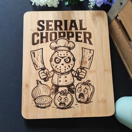 Laser engraved bamboo chopping board