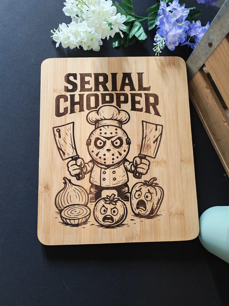 Laser engraved bamboo chopping board