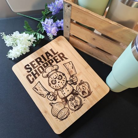 Laser engraved bamboo chopping board