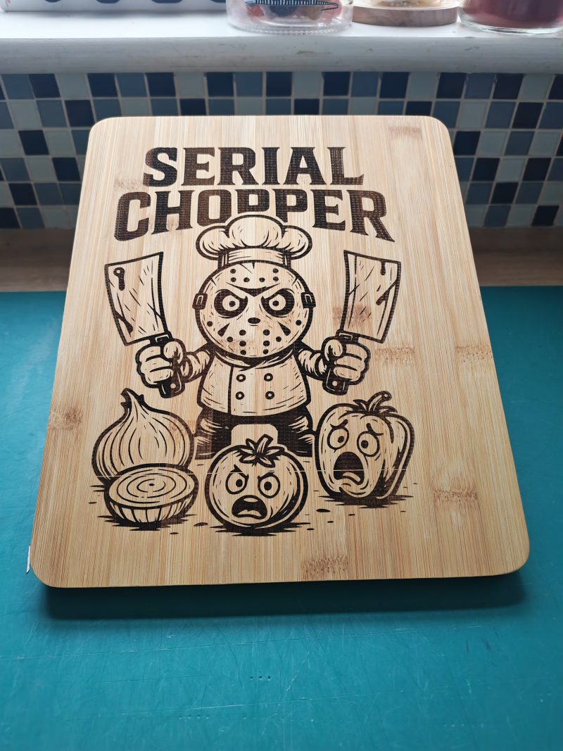 Laser engraved bamboo chopping board