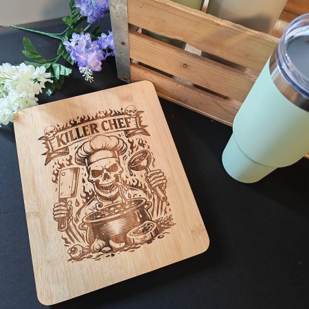Engraved bamboo chopping board
