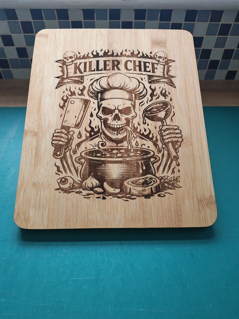 Engraved bamboo chopping board